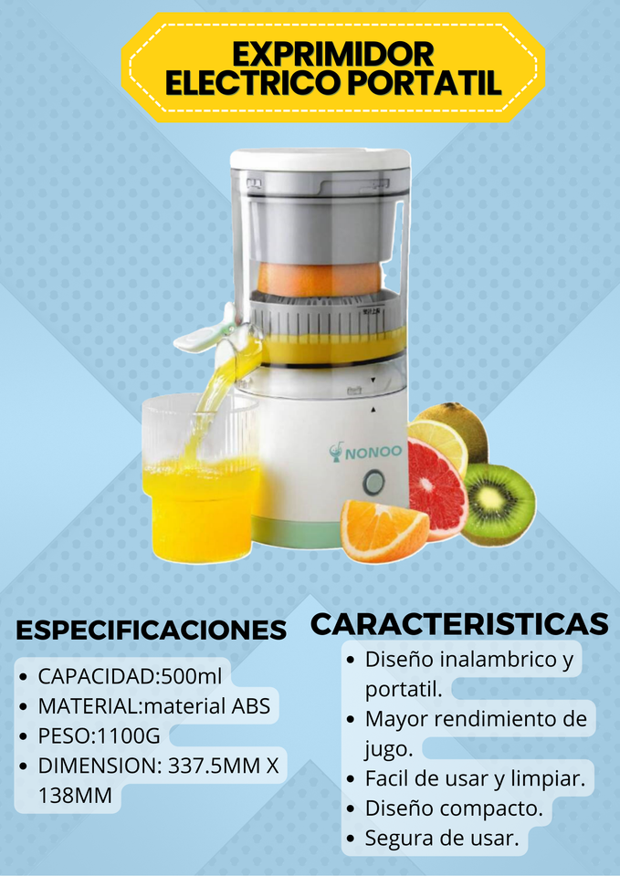 EXPRIMIDOR INALAMBRICO DE FRUTAS